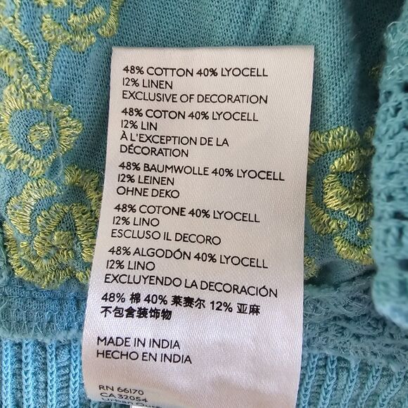 Free People "Hows It Going" Halter Cropped Tank Top Size L Boho Linen Blend - Picture 8 of 9